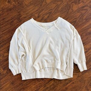 American Eagle Big Hug Cream Waffle Knit Sweater XL